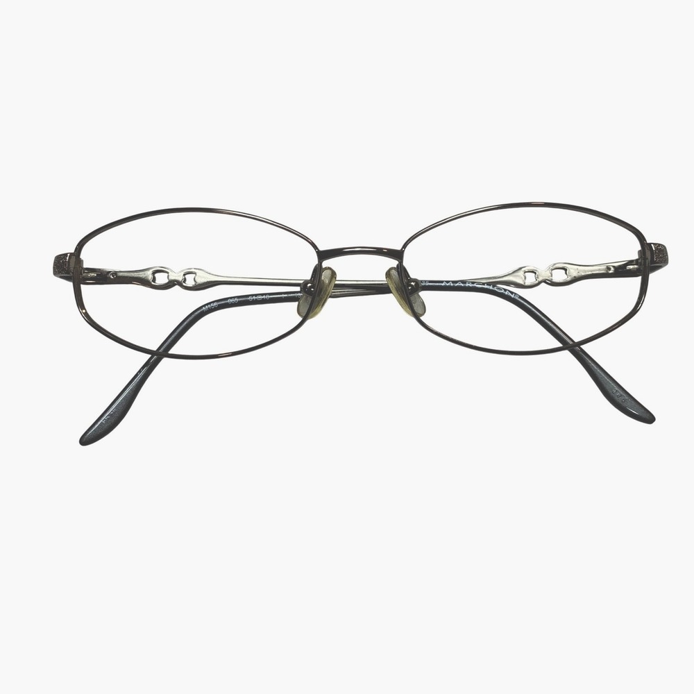 Marchon Eyeglasses Oval Metal Chain Accent Gold 51-16-135